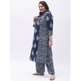 Tissu - Blue Straight Cotton Womens Stitched Salwar Suit ( Pack of 1 ) - None