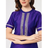 Pannkh Womens Festive Embroidered Kurta With Constrasting Pants - None