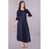 Smien - Navy Rayon Womens Anarkali Kurti ( Pack of 1 ) - None