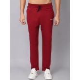 Rodamo  Men Maroon Solid Cotton Slim-Fit Track Pant