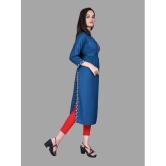 haya fashion - Blue Rayon Women's Straight Kurti ( Pack of 1 ) - None