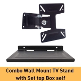 NURATCombo TV Stand Hanger Holder Universal Fixed TV Wall Stand with Set Top Box Self