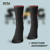 STAG GLOBAL Everyday Comfort Full-Length White Socks for Men and Women Streachable | Breathable | Ultra-soft-Black / S