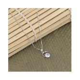 SILVER SHINE  Silver Plated Delicated Stylish Chain Solitaire Diamond Pendant For Women - Silver