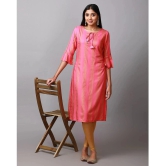 Alena Rayon Printed Straight Womens Kurti - Pink ( Pack of 1 ) - None