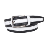 Zacharias Boys Synthetic Leather Belt for kids kb-22 (Black & White; 6-10 Years) (Pack of 1) - None