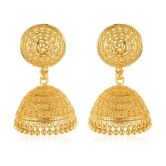 VIVASTRI Golden Jhumki Earrings ( Pack of 1 ) - Golden