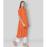 Pistaa - Orange Viscose Women''s Flared Kurti ( Pack of 1 ) - None