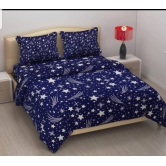 Polycotton Printed Double Bedsheets-Blue