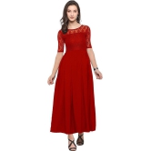 Sheetal associates - Red Crepe Women's Gown ( Pack of 1 ) - None