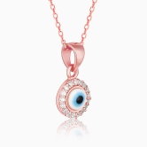 Rose Gold Studded Evil Eye Pendant