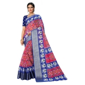 offline selection Red Polyester Saree