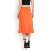 Women Orange Flared Solid Palazzos