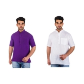 DESHBANDHU KHADI Multi Khadi Kurta Pack of 2 - None