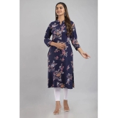 MAUKA - Blue Rayon Womens Straight Kurti ( Pack of 1 ) - None