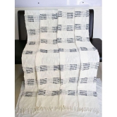 HUGS N RUGS - 3 Seater Cotton Throw ( Pack of 1 ) - White