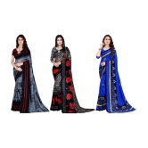 LEELAVATI - Multicolor Georgette Saree With Blouse Piece ( Pack of 3 ) - Multicolor