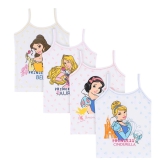 BODYCARE PRINCESS PRINTED GIRLS VEST PACK OF 4 ASSORTED - None