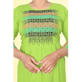 haya fashion - Lime Green Rayon Women's Straight Kurti ( Pack of 1 ) - None