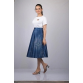 Printed  Skirt For Women black Digital Print Party Wear Skirt (OTLKT1013)-Blue / L