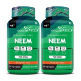 NourishVitals Neem Pure Herbs, 500 mg Neem Extract, Blood Purifier & For Healthy Skin, 60 Veg Capsules (Pack Of 2)