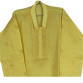 Yellow Men's Chikankari Kurta