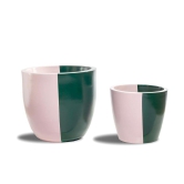 Euroxo Pink Green Fiber Planter Set | FRP Planter for indoor & outdoor