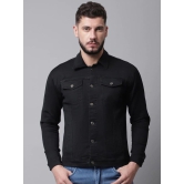 Rodamo Men Black Denim Cotton Jacket with Patchwork