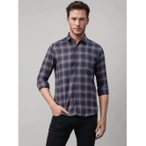 UrbanMark Cotton Blend Slim Fit Checks Full Sleeves Mens Casual Shirt - Navy ( Pack of 1 ) - None