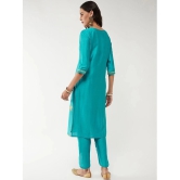 Pannkh Viscose Printed Straight Womens Kurti - Sea Green ( Pack of 1 ) - None