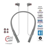 hitage In-the-ear Bluetooth Headset with Upto 30h Talktime Deep Bass - Grey - Grey