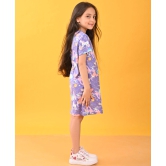 SUMMER UNICORN PLANET CASUAL DRESS - PURPLE-10-12 YEARS / 1N / Purple