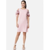 ALL WAYS YOU Crepe Solid Above Knee Womens Shirt Dress - Pink ( Pack of 1 ) - None