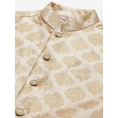 Jompers Mens Cream Printed Nehru Jacket-XL / Cream