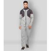 Glito - Light Grey Polyester Regular Fit Colorblock Mens Sports Tracksuit ( Pack of 1 ) - XL