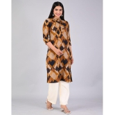 MAUKA Rayon Printed Kurti With Palazzo Women's Stitched Salwar Suit - Brown ( Pack of 1 ) - None