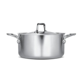 MILTON Pro Cook Triply Stainless Steel Casserole with Lid, 20 cm / 3 Litre- Silver - Silver