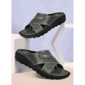 Ajanta Grey Mens Leather Slipper - None