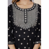 Lee Moda Rayon Embroidered Anarkali Womens Kurti - Black ( Pack of 1 ) - None