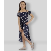 Kids Cave - Navy Blue Crepe Girls Jumpsuit ( Pack of 1 ) - None