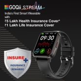 GOQii Newly Launched Stream Bluetooth Calling Smart Watch with 5 lakhs Health Insurance & 1 lakh Life Insurance with SpO2, & Free 3 Months Personal Coaching