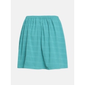 Oxolloxo Girls Sea-Green Striped A-Line Knee-Length Skirt