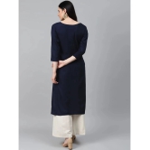 JC4U - Navy Blue Rayon Womens Straight Kurti ( Pack of 1 ) - None