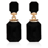 YouBella Alloy Gold Plated Crystal Drop Earrings Jewellery for Women (Black) - Black