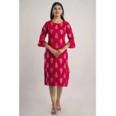 MAUKA - Red Rayon Womens Straight Kurti ( Pack of 1 ) - None