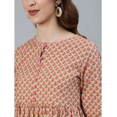 Antaran Cotton Printed Anarkali Womens Kurti - Beige ( Pack of 1 ) - None