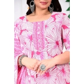 Swasti Cotton Printed Straight Womens Kurti - Pink ( Pack of 1 ) - None