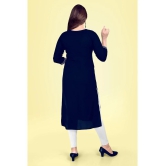 Kapadia - Navy Rayon Womens Straight Kurti ( Pack of 1 ) - None