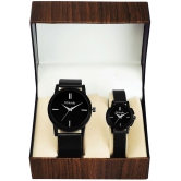 Mikado - Black Leather Analog Couple's Watch