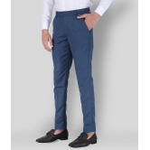 Playerz - Blue Polycotton Slim - Fit Men''s Trousers ( Pack of 1 ) - None